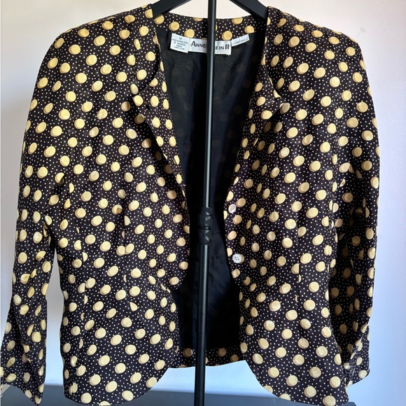Anne Klein Black Blazer with Gold Dots - Picture 1 of 3